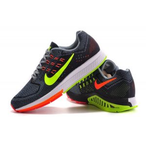 евтини nike air zoom structure 18 мъжки обувки за бягане черно сиво флуоресцентно зелено за продажба