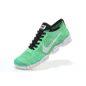 nike air zoom fit agility flyknit дамски обувки за бягане черни бели зелени продажба